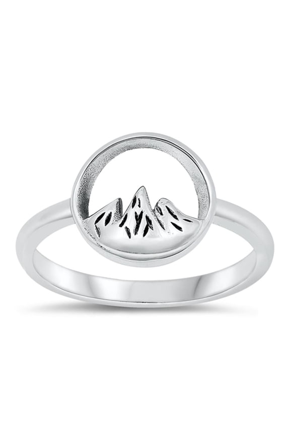 Beautiful Mountain Ring .925 Sterling Silver Nature Peace Band Jewelry Female Male Unisex Size 8