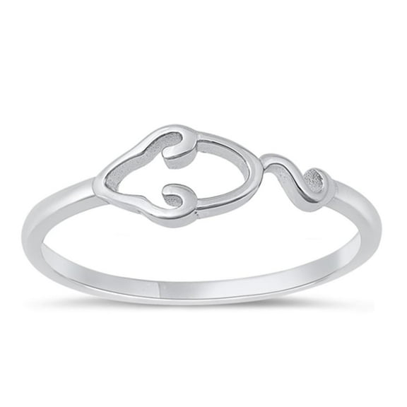 Beautiful Mouse Ring .925 Sterling Silver Cutout Band Jewelry Female Male Unisex Size 10