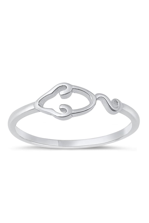 Beautiful Mouse Ring .925 Sterling Silver Cutout Band Jewelry Female Male Unisex Size 6
