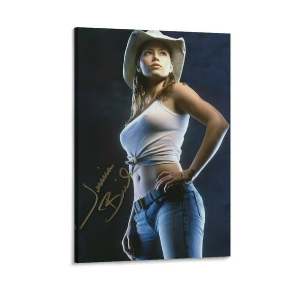 Beautiful Movie Actresses Jessica Biel Cowboy Signature Poster Posters Art Print Wall Photo Paint Poster Hanging Picture Family Bedroom Decor Gift 12x18inch(30x45cm)