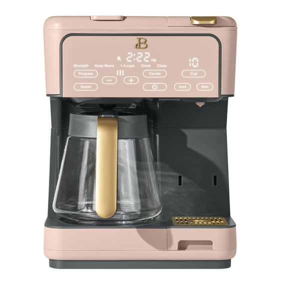 Beautiful Multi-Brew 12-Cup Programmable Drip & Single-Serve Coffee Maker, Rose by Drew Barrymore