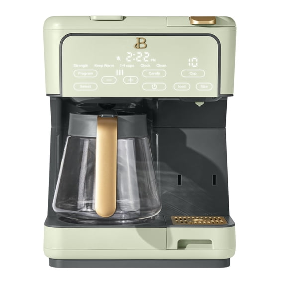 Beautiful by Drew Barrymore Multi-Brew 12-Cup Programmable Drip & Single-Serve Coffee Maker, Sage Green