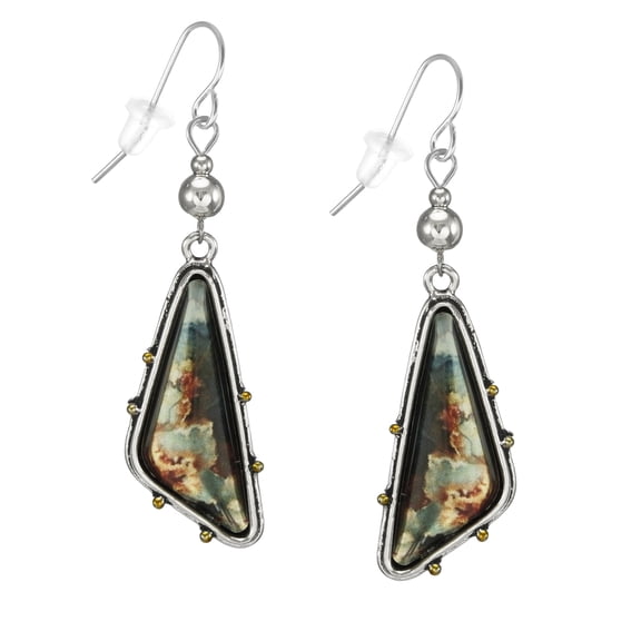 Beautiful Multi Color Abstract Dangle Earrings – Hypoallergenic Earwires