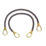 Beautiful Multi Twisted Rope Tieback with Metal Ring Tieback, 18" Spread 45.5cm, 1/2" 1cm Thick # IRTBM,, Periwinkle Gold #5080 Light Gold, Yellow Gold, Purple Blue Set of 2
