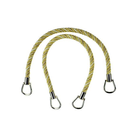 Beautiful Multi Twisted Rope Tieback with Metal Ring Tieback, 18" Spread (45.5cm), 1/2" (1cm) Thick # IRTBM,, Sunray Gold #4874 (Yellow Gold, Orange Gold, Light Gold) Set of 2