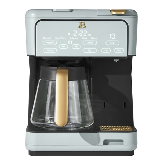 Beautiful Programmable 12-Cup & Single-Serve Multi-Brew Coffee Maker, Hydrangea by Drew Barrymore