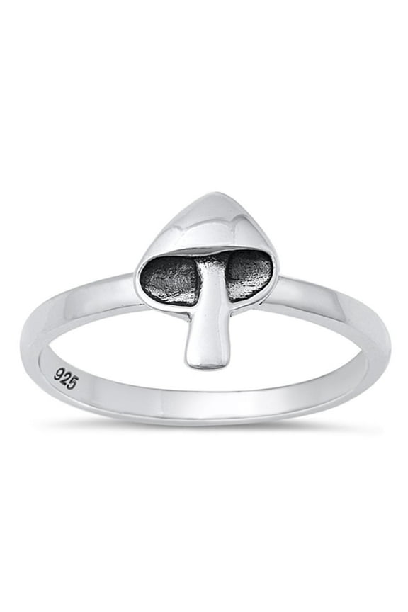 Beautiful Mushroom Ring .925 Sterling Silver Toadstool Band Jewelry Female Male Unisex Size 5