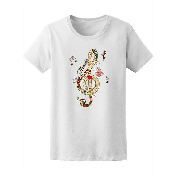 Beautiful Musical Treble Clef Tee Women's -Image by Shutterstock