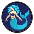 thumbnail image 1 of Beautiful Mythological Mermaid Applique Multi-Color Embroidered Hook & Loop Patch - 2.0 Inch Mini, 1 of 5