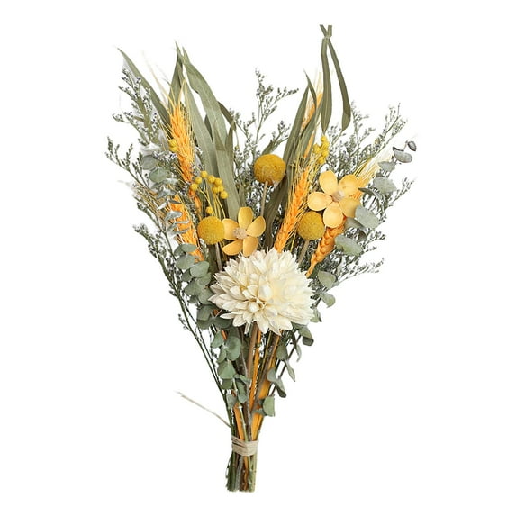 Beautiful Natural Dried Bouquet, Bouquet Eucalyptus Daisy Plant Stems Bunch Home Furnishings, Wedding Party Arrangement - Wheat
