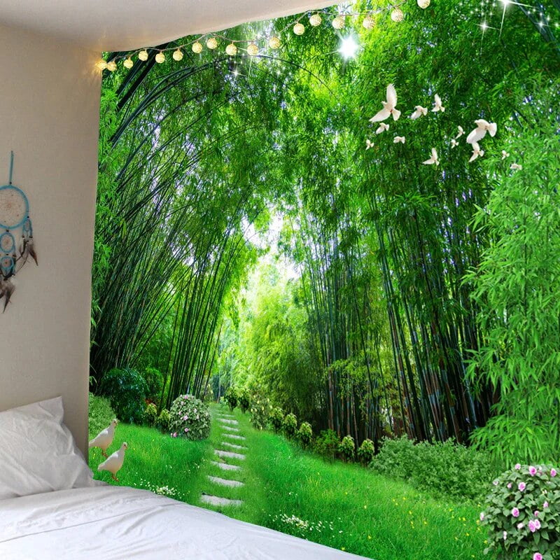 Beautiful Natural Forest Print Large Wall Tapestry Cheap Hippie Wall