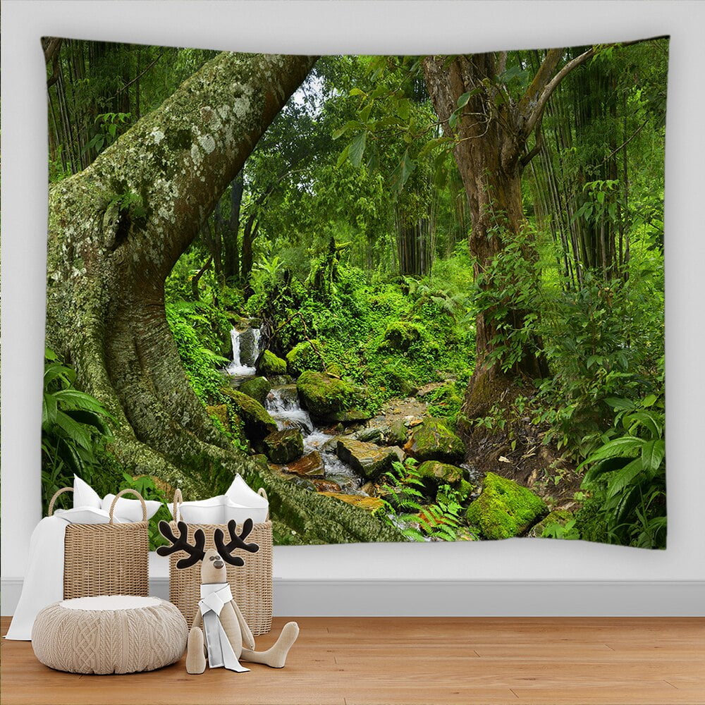 Beautiful Natural Forest Scenery Large Tapestry Wall Hanging Hippie