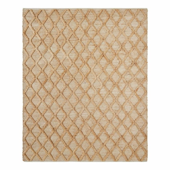 Beautiful Natural Jute Trellis Diamond Indoor Area Rug by Drew Barrymore, 8' x 10'
