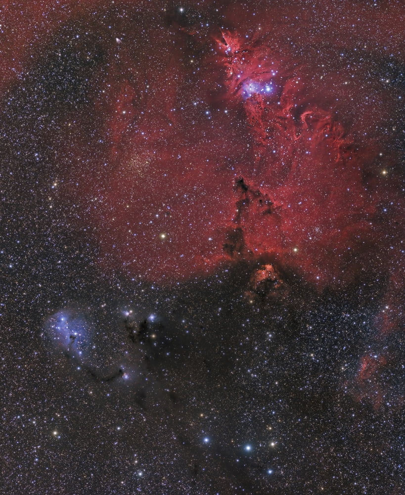 Beautiful Nebula in Monoceros Canvas Art - John DavisStocktrek Images (13 x 16)