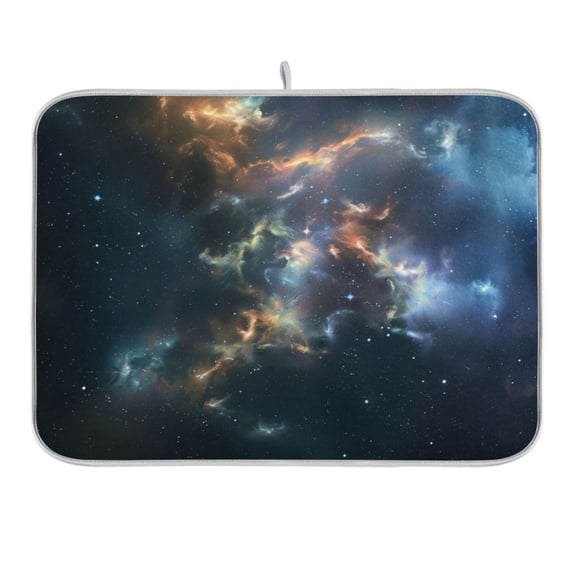 Beautiful Nebulae Dish Drying Mat 16x18 Absorbent Microfiber Draining Rack Pad for Kitchen Counter Sink