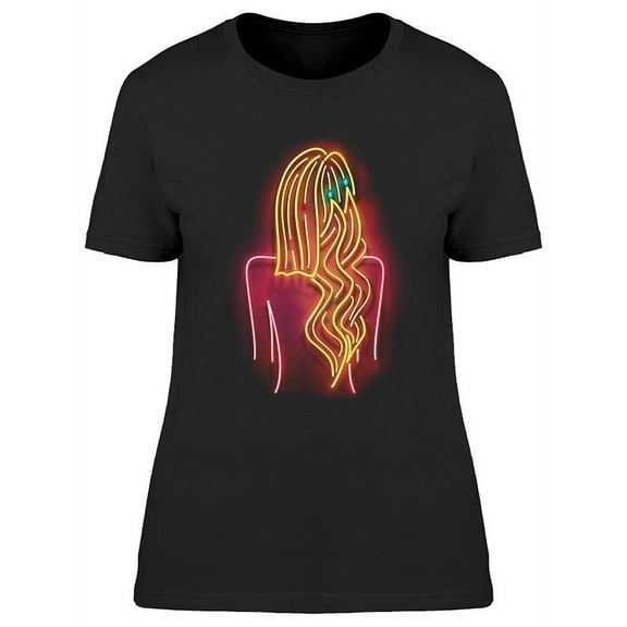Beautiful Neon Woman Silhouette  T-Shirt Women -Image by Shutterstock, Female Small