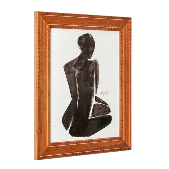 Beautiful Neutral Figure Wood Framed Wall Art by Drew Barrymore 11" X 14"