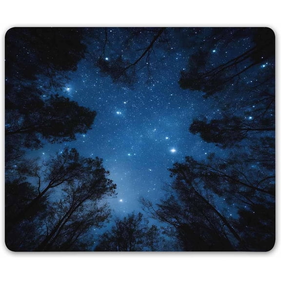 Beautiful Night Sky Mouse Pad - The Milky Way and The Trees, Sublime Nature View Rectangle Non-Slip Rubber Gaming Mouse Pad