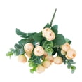 thumbnail image 1 of Beautiful Not Wither Realistic Artificial Flower No Watering Fake Silk Roses Eucalyptus Bouquet Home Decor, 1 of 7