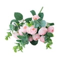 thumbnail image 1 of Beautiful Not Wither Realistic Artificial Flower No Watering Fake Silk Roses Eucalyptus Bouquet Home Decor, 1 of 7