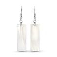 thumbnail image 1 of Beautiful Ocean Long Rectangle Shaped White Kabibe Shell Dangle Earrings, 1 of 6