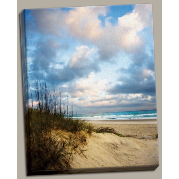 Beautiful Ocean Shoreline and Sand Dunes Photography Print by Alan Hausenflock; Coastal Décor; One 11x14in Hand-Stretched Canvas