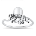 thumbnail image 1 of Beautiful Octopus Ring .925 Sterling Silver Ocean Beach Band Jewelry Female Male Unisex Size 8, 1 of 4