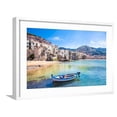 thumbnail image 1 of Art.com Beautiful Old Harbor with Wooden Fishing Boat in Cefalu, Sicily, Italy. Photographic Print by Aleksandar Todorovic, White Frame Wall Art, 29" x 21", 1 of 5