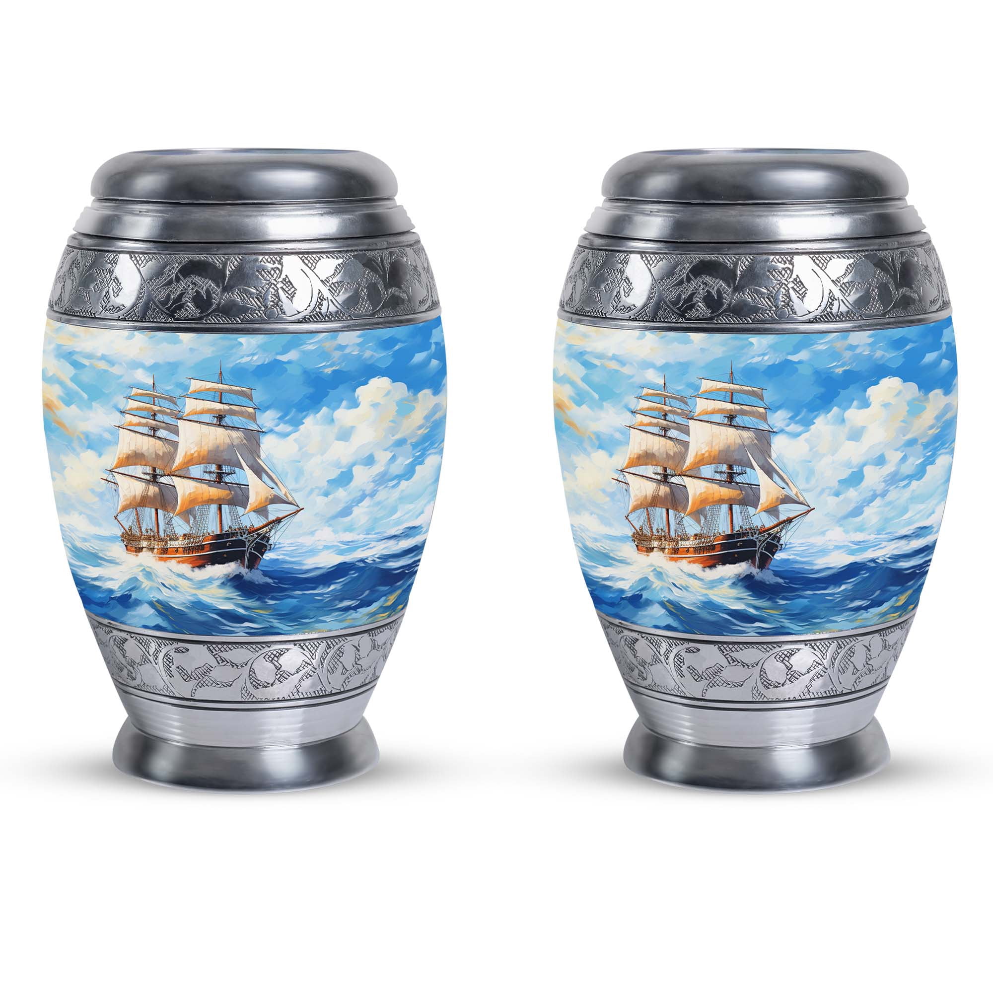 Beautiful Old Ship Urns For Human Ashes Adult Male Dad - Small Keepsake Urns For Human Ashes - Cremation Urns For Adult Ashes Women - Urns For Men Ashes Adult Male - Cremation Urns (Size - 3inch, 2Pc)