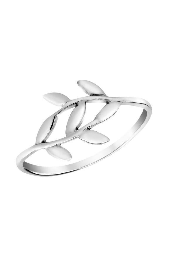Beautiful Olive Branch Sterling Silver Wrap Around Ring-6