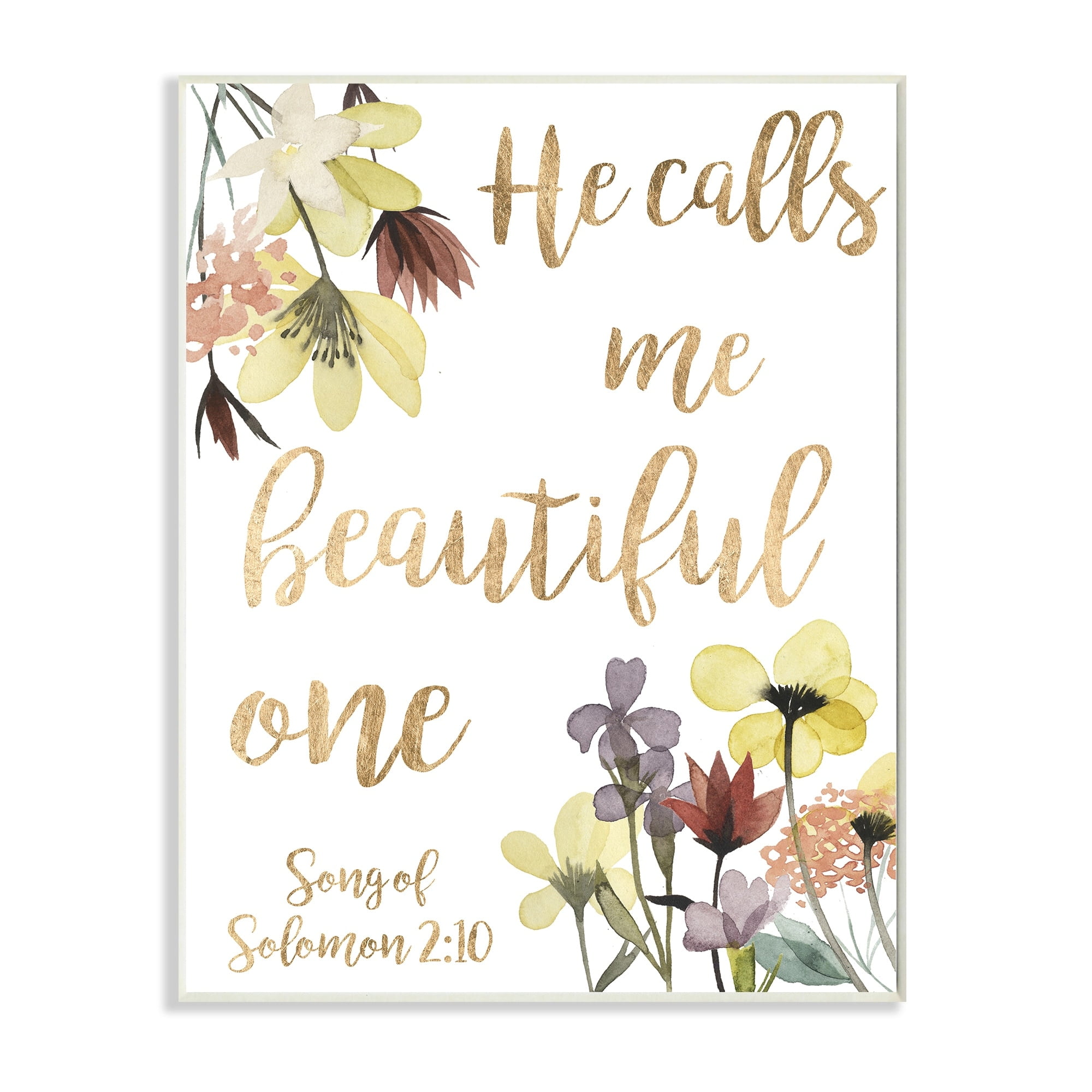 Stupell Industries Beautiful One Proverbs Song of Solomon 2:10,10 x 15,Designed by Studio W