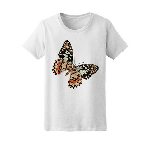 Beautiful Orange Butterfly T-Shirt Women -Image by Shutterstock, Female XX-Large