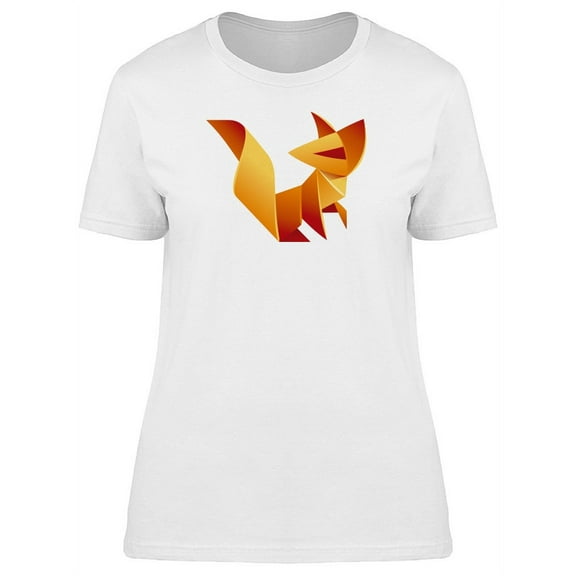 Beautiful Orange Origami Fox Tee Women's -Image by Shutterstock