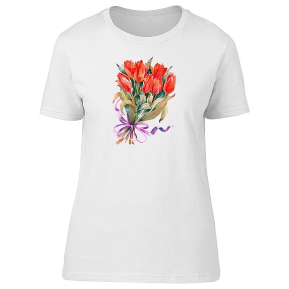 Beautiful Orange Tulips T-Shirt Women -Image by Shutterstock, Female XX-Large