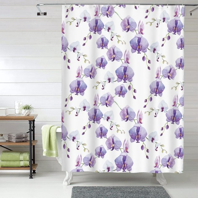 Beautiful Orchids Flowers Shower Curtain Fabric Shower Curtains for