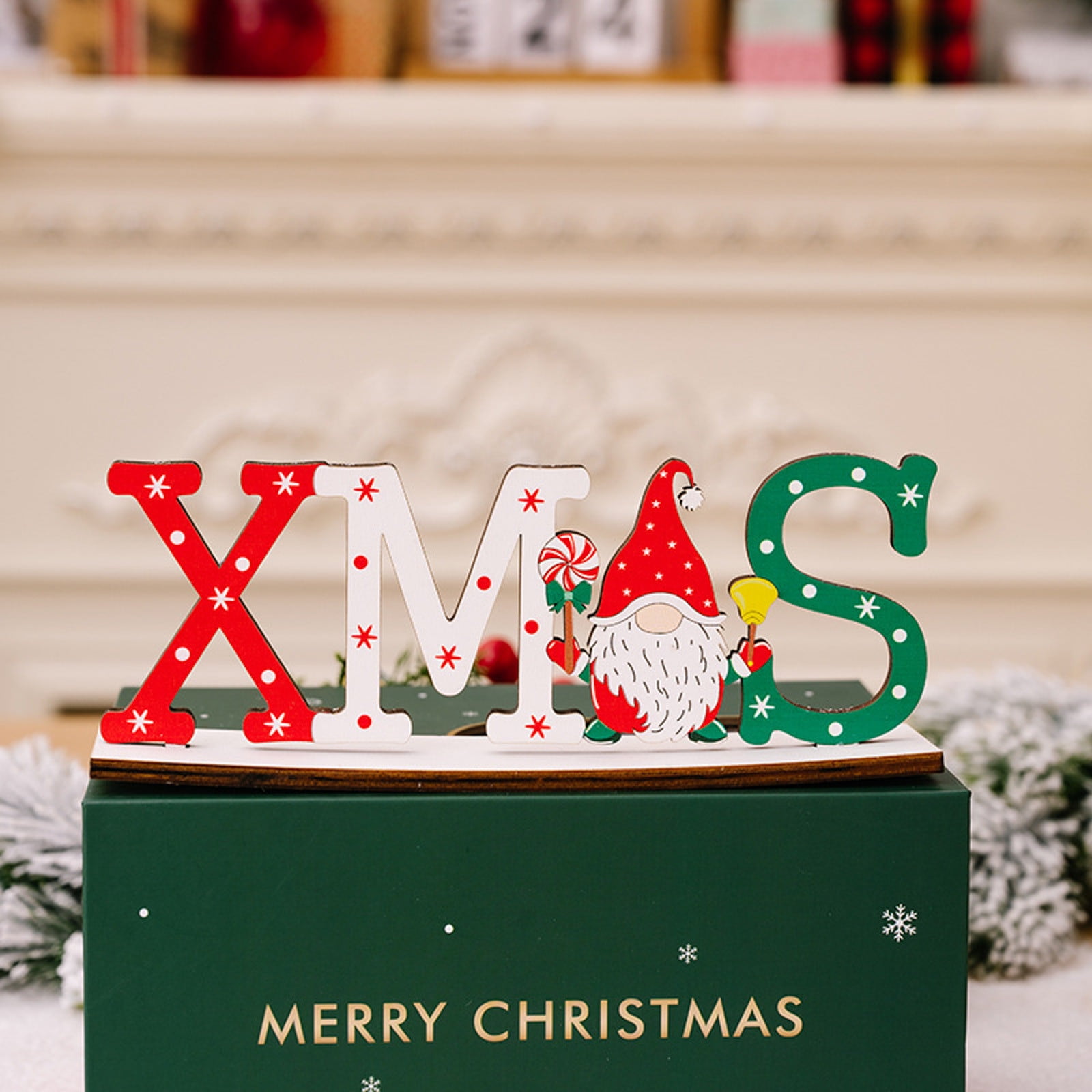 Beautiful Ornament Christmas Ornaments Wooden Printed Cartoon Old Man