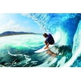 thumbnail image 1 of Beautiful Outdoor Man Surfing On A Surf Board In The Ocean Waves Ocean Shark Sea Great White Trout Whale Ell Bass Boat Dolphin Whale Decorating Girl Boy Wall Decal Sticker - Size: 20 Inch x 29 Inch, 1 of 3