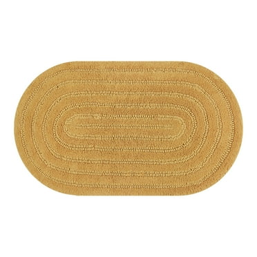 Beautiful Oval Cotton Bath Rug by Drew Barrymore, Amber Yellow, 20" x 34"