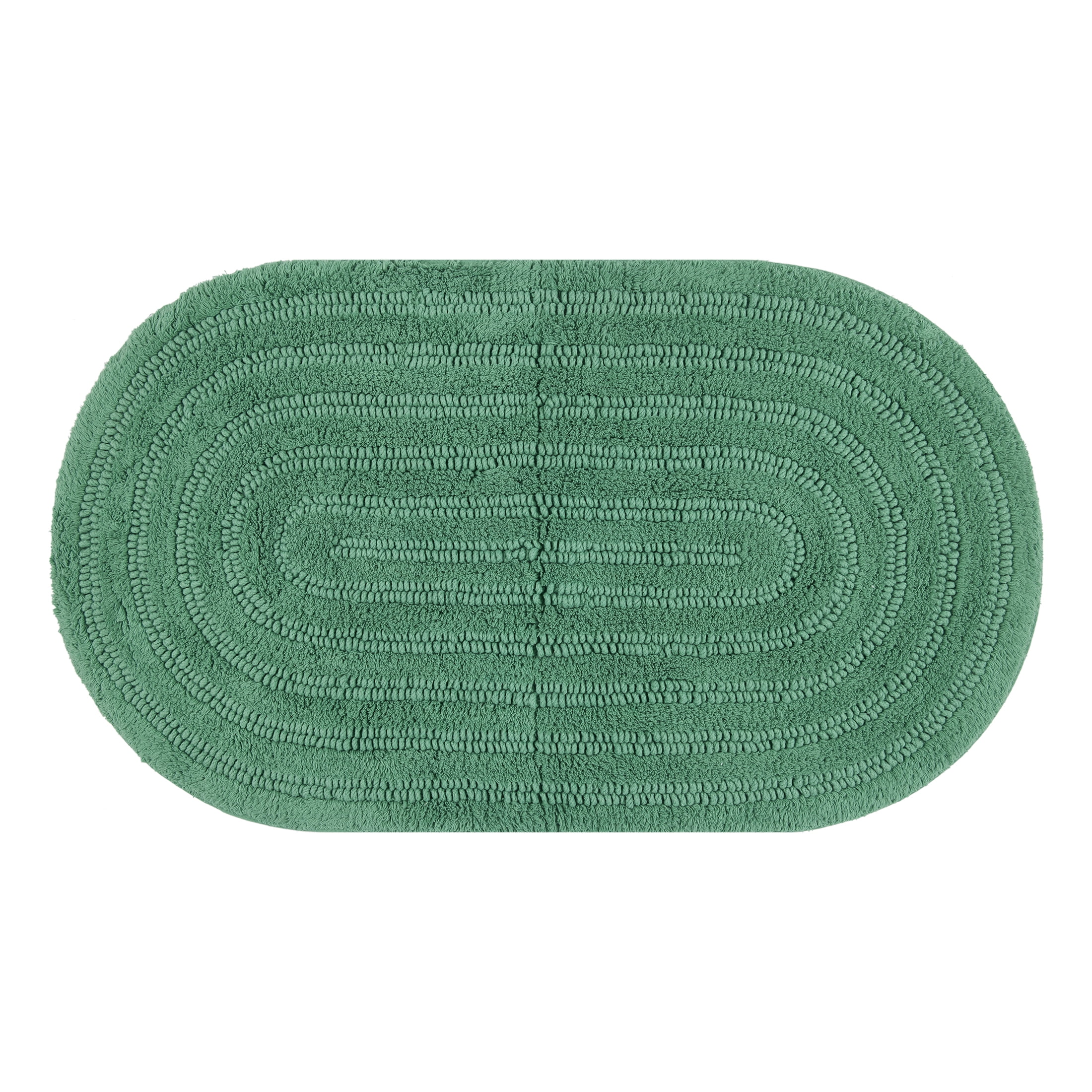 Beautiful Oval Cotton Bath Rug by Drew Barrymore, Pine Green, 20" x 34"