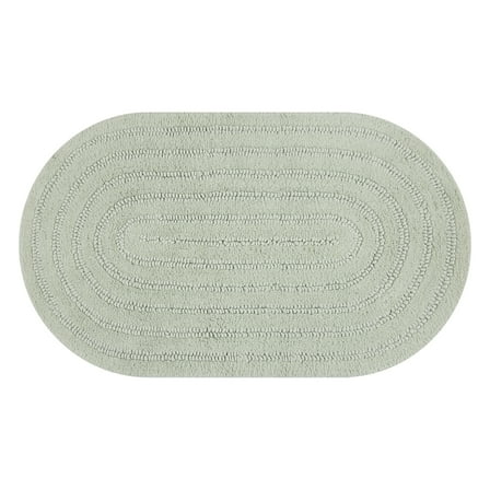Beautiful Oval Cotton Bath Rug by Drew Barrymore, Sage Green, 20" x 34"