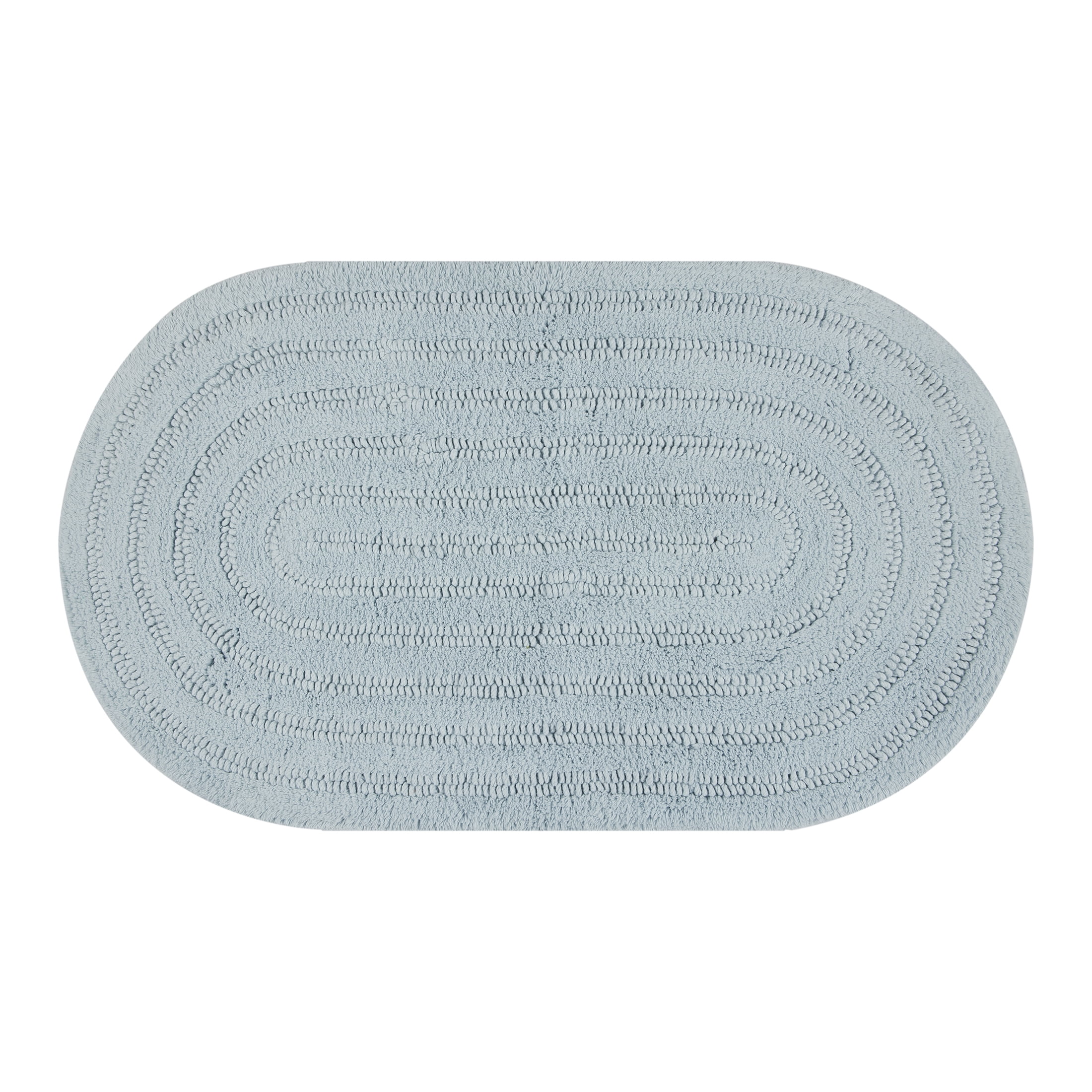 Beautiful Oval Cotton Bath Rug by Drew Barrymore, Winter Sky, 20" x 34"
