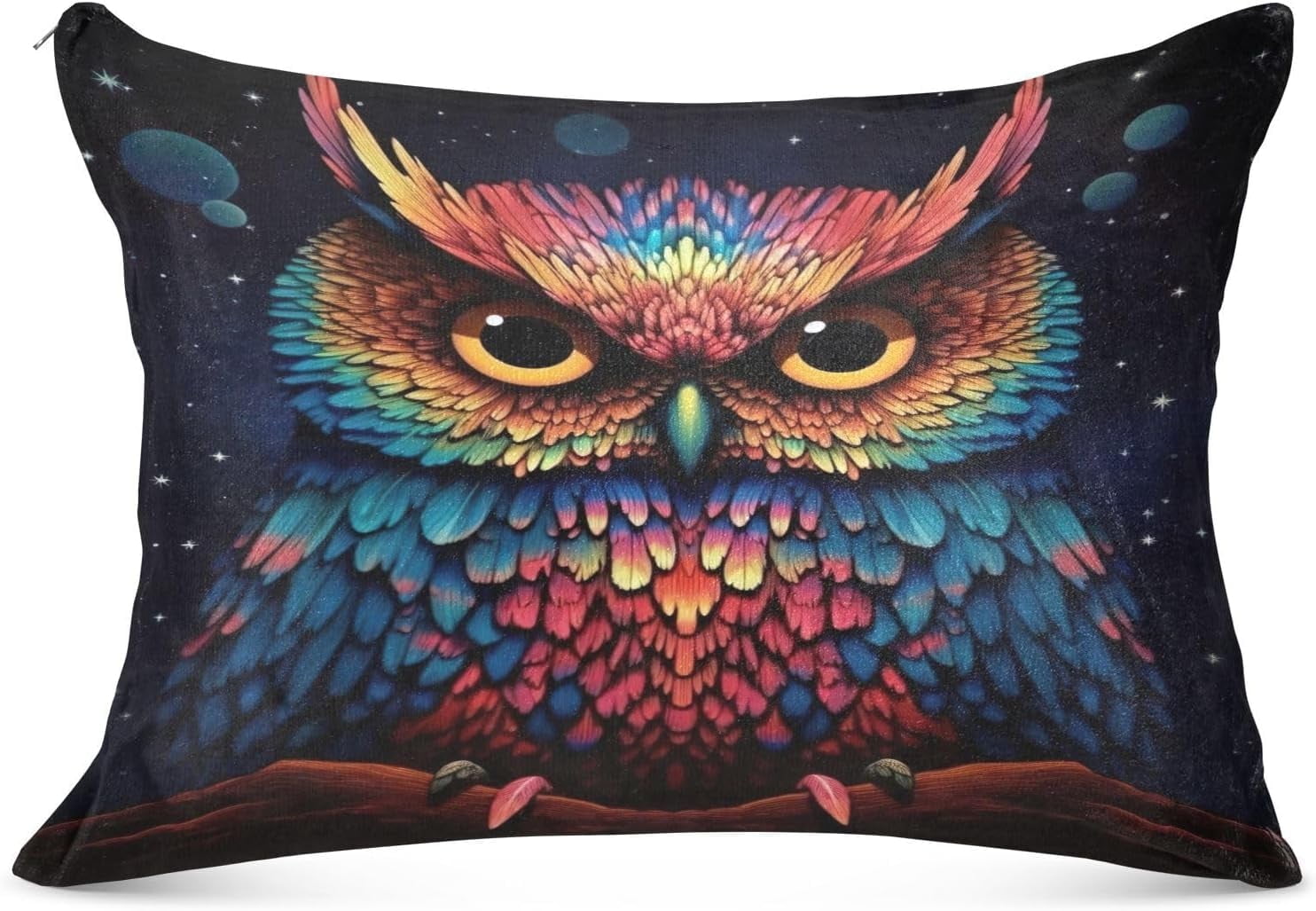 Beautiful Owl Body Pillow Cover with Zipper, Soft and Cozy Fuzzy