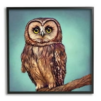 Beautiful Owl Wildlife Portrait Animals & Insects Painting Black Framed Art Print Wall Art