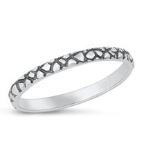 Beautiful Oxidized Ring .925 Sterling Silver Animal Print Band Jewelry Female Male Unisex Size 6