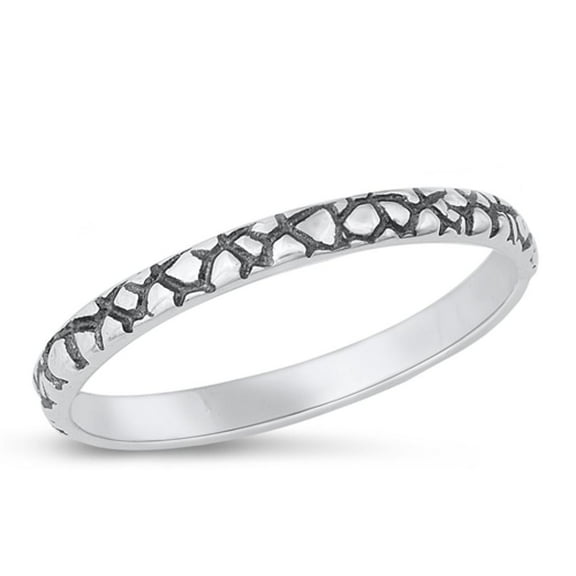Beautiful Oxidized Ring .925 Sterling Silver Animal Print Band Jewelry Female Male Unisex Size 9