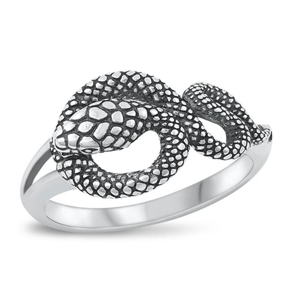 Beautiful Oxidized Snake Ring .925 Sterling Silver Band Jewelry Female Male Unisex Size 11