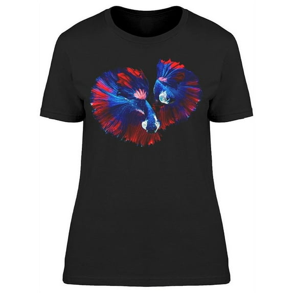 Beautiful Pair Of Rosetail Betta T-Shirt Women -Image by Shutterstock, Female Medium