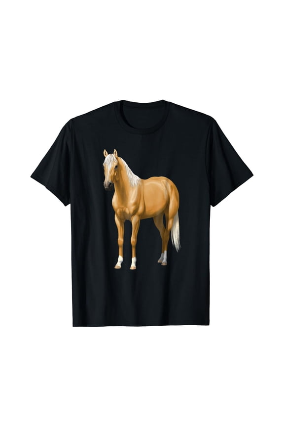 Beautiful Palomino Quarter Horse Stallion T-Shirt All Size S-5Xl