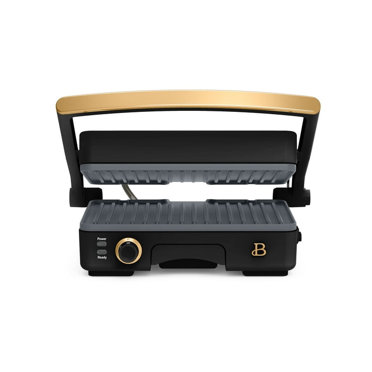 Beautiful 2-in-1 Panini Press & Grill with Detachable Plates, Black Sesame by Drew Barrymore
