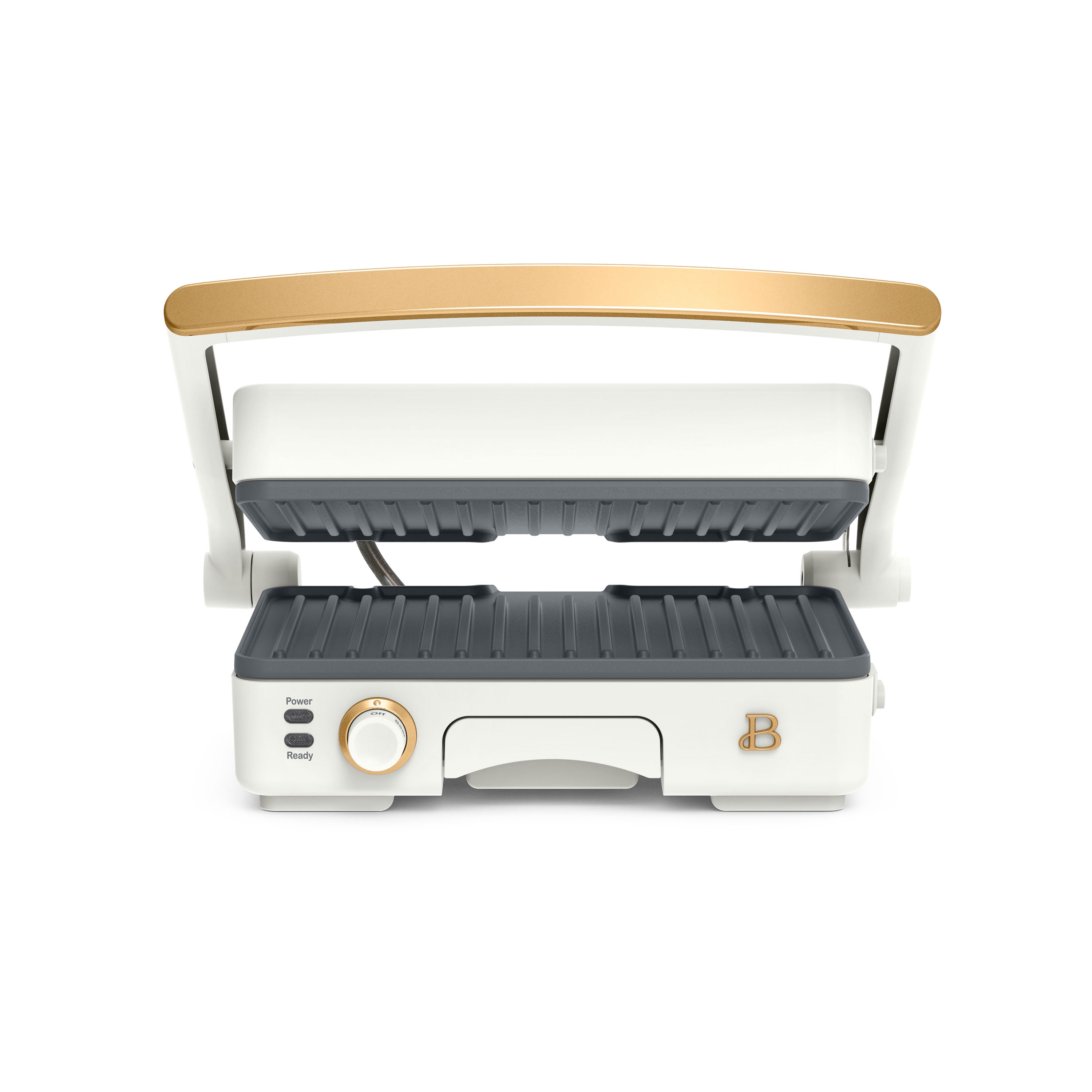Beautiful 2-in-1 Panini Press & Grill with Detachable Plates, White Icing by Drew Barrymore